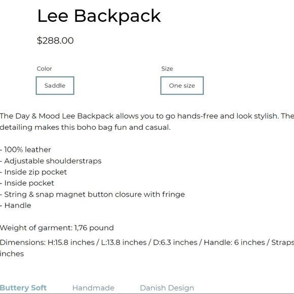 DAY & MOOD  - Lee Crossbody leather backpack - Impeccable condition - LUXURY - Picture 6 of 6